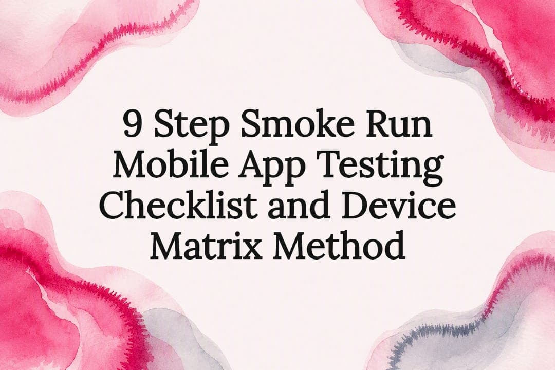 9 Step Smoke Run Mobile App Testing Checklist and Device Matrix Method