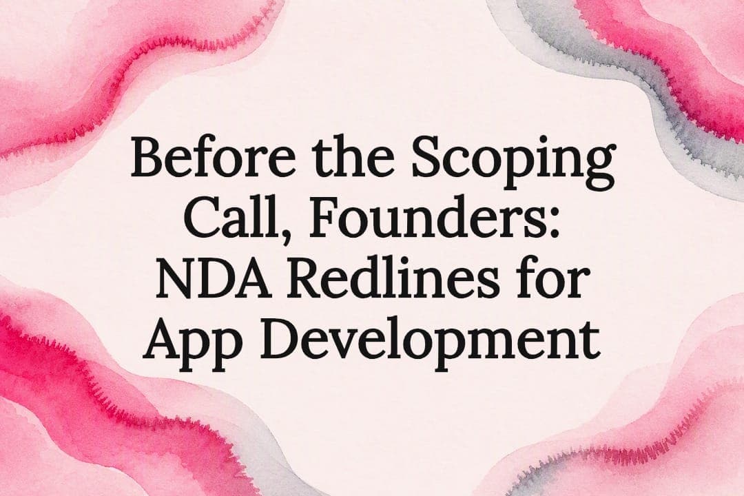 Before the Scoping Call, Founders: NDA Redlines for App Development