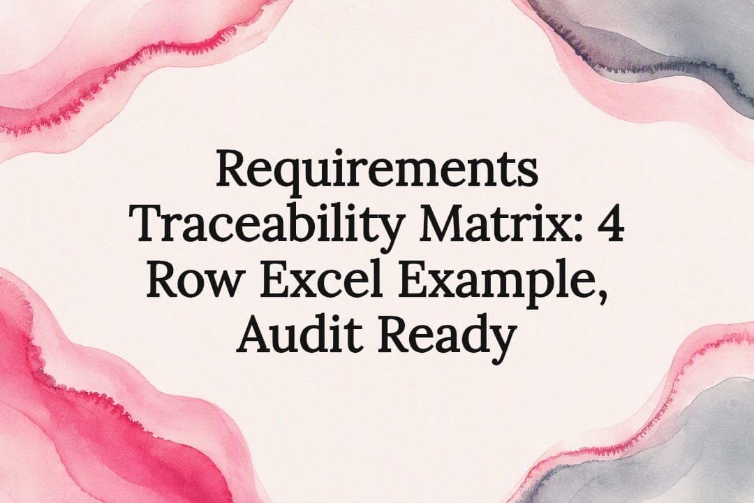 Requirements Traceability Matrix: 4 Row Excel Example, Audit Ready