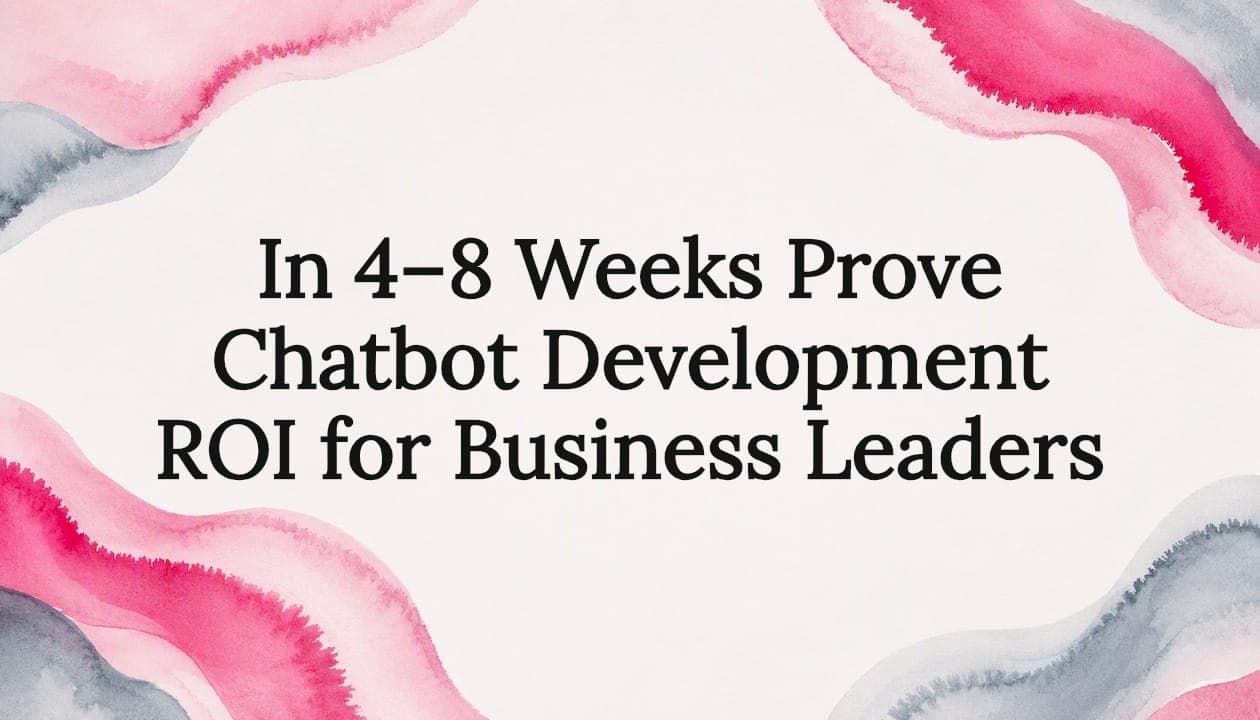 In 4–8 Weeks Prove Chatbot Development ROI for Business Leaders