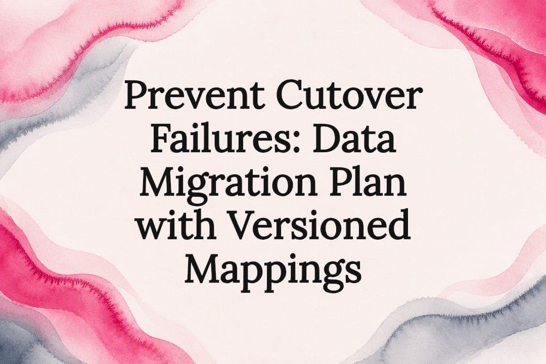 Prevent Cutover Failures: Data Migration Plan with Versioned Mappings