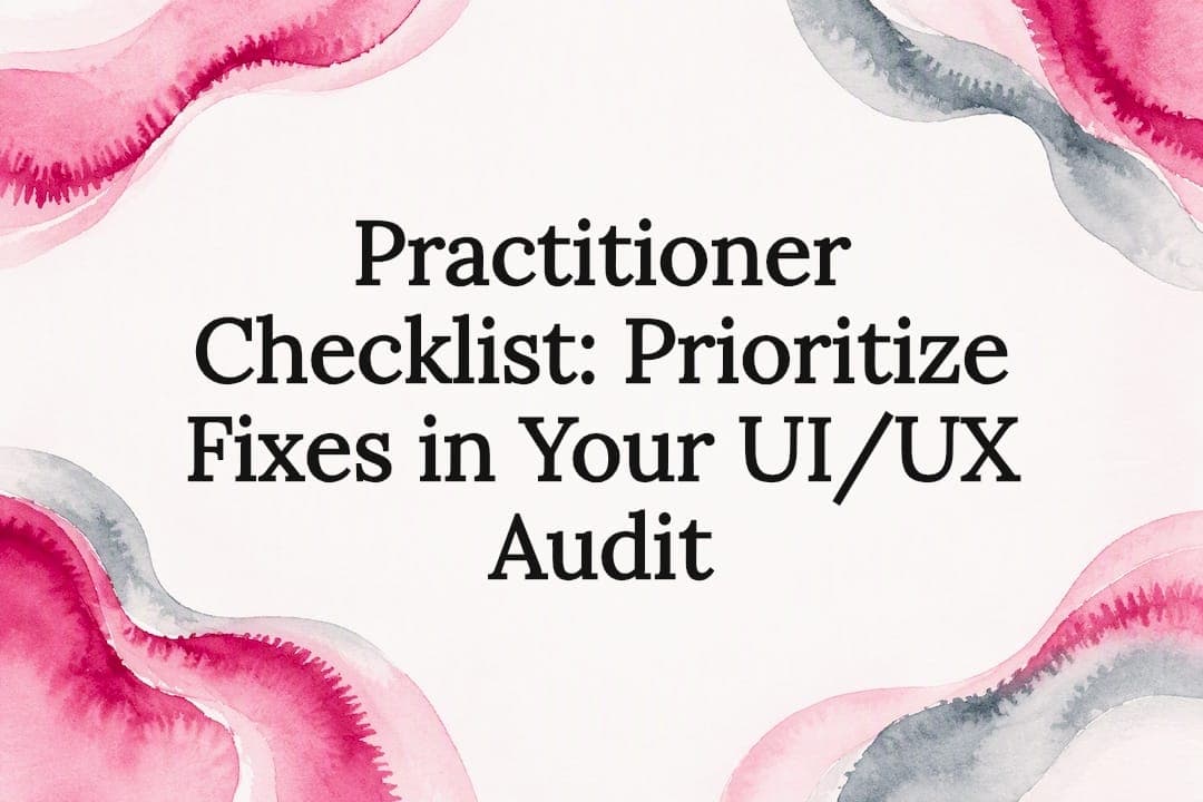 Practitioner Checklist: Prioritize Fixes in Your UI/UX Audit