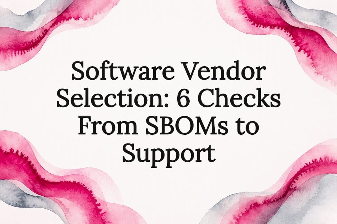 Software Vendor Selection: 6 Checks From SBOMs to Support