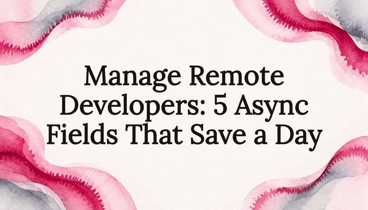Manage Remote Developers: 5 Async Fields That Save a Day
